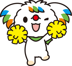 ポンポンを持って応援するSUSIE
